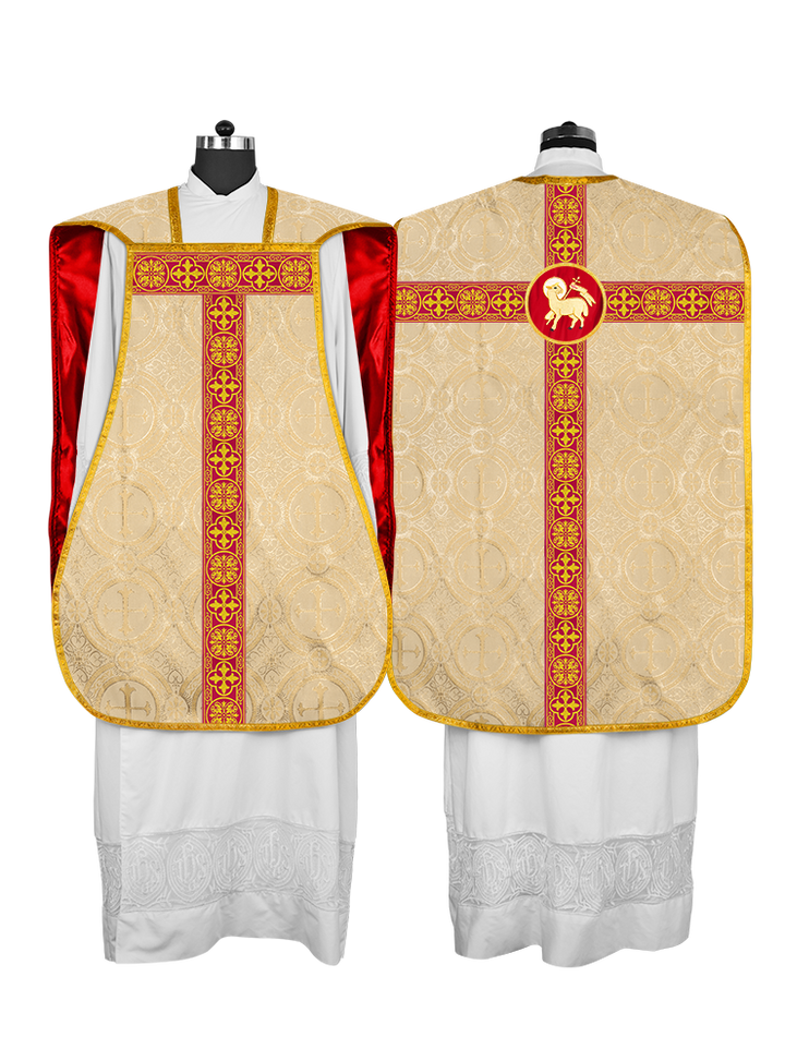 Fiddleback Vestment with Motif and Woven Braided Trims