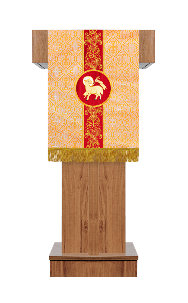 PULPIT/LECTERN WITH GOLDEN EMBROIDERY TRIM