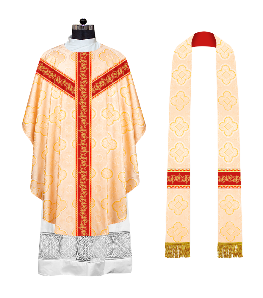 EMBROIDERED GOTHIC CHASUBLE ADORNED WITH GRAPES DESIGN