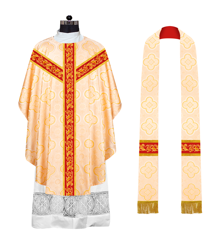 GOTHIC CHASUBLE WITH EMBROIDERED LACE