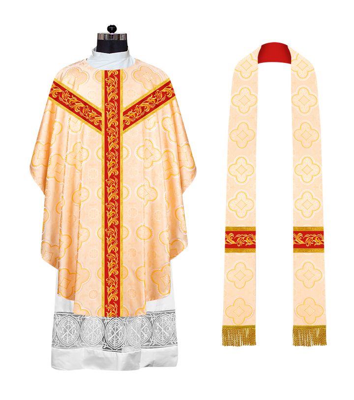 GOTHIC CHASUBLE WITH EMBROIDERED LACE