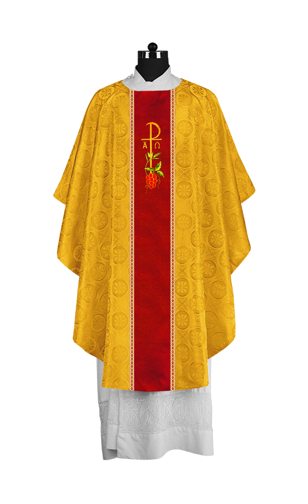 Premium Gothic Chasuble Adorned with Embroidered Motif