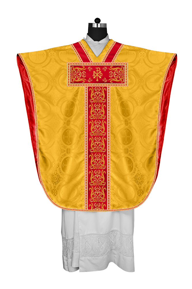 BORROMEAN CHASUBLE VESTMENT ENHANCED WITH MOTIFS AND TRIMS