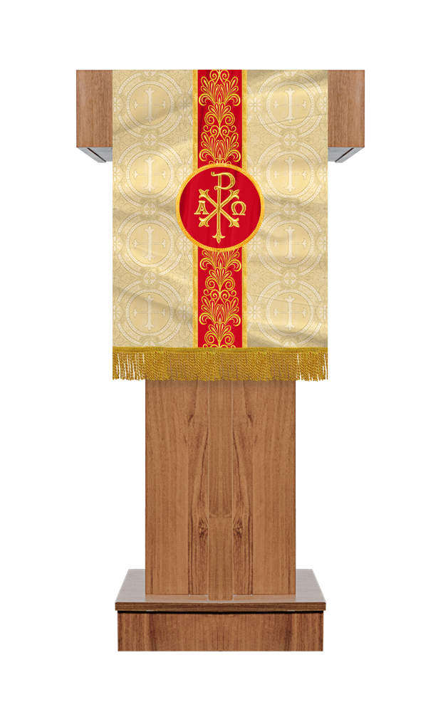 PULPIT/LECTERN WITH GOLDEN EMBROIDERY TRIM