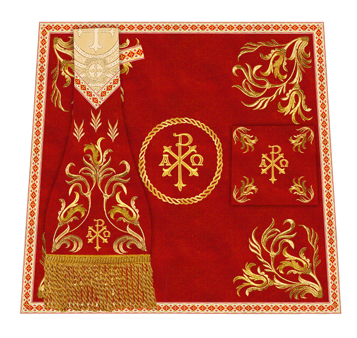 Mass Set Vestment with Embroidered Motif