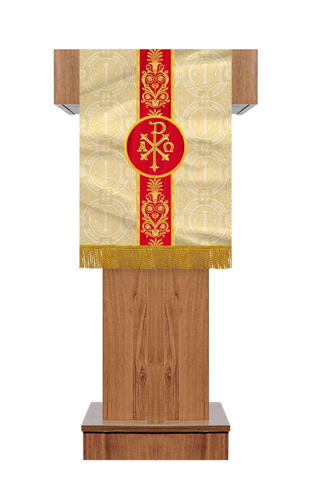 PULPIT/LECTERN WITH LITURGICAL MOTIF AND TRIM