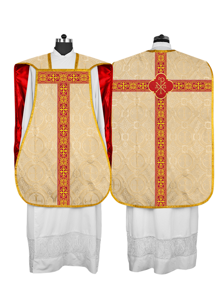 Roman Chasuble Fiddleback with Braided Trims
