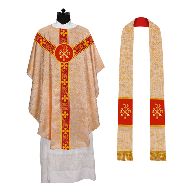 Gothic Chasuble - Y Type with woven braids