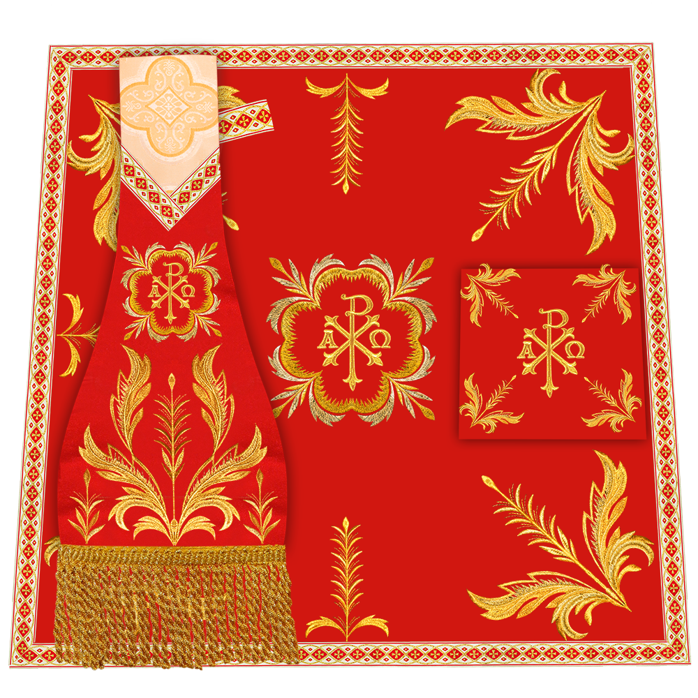 Mass Set Vestment with Embroidery Trims