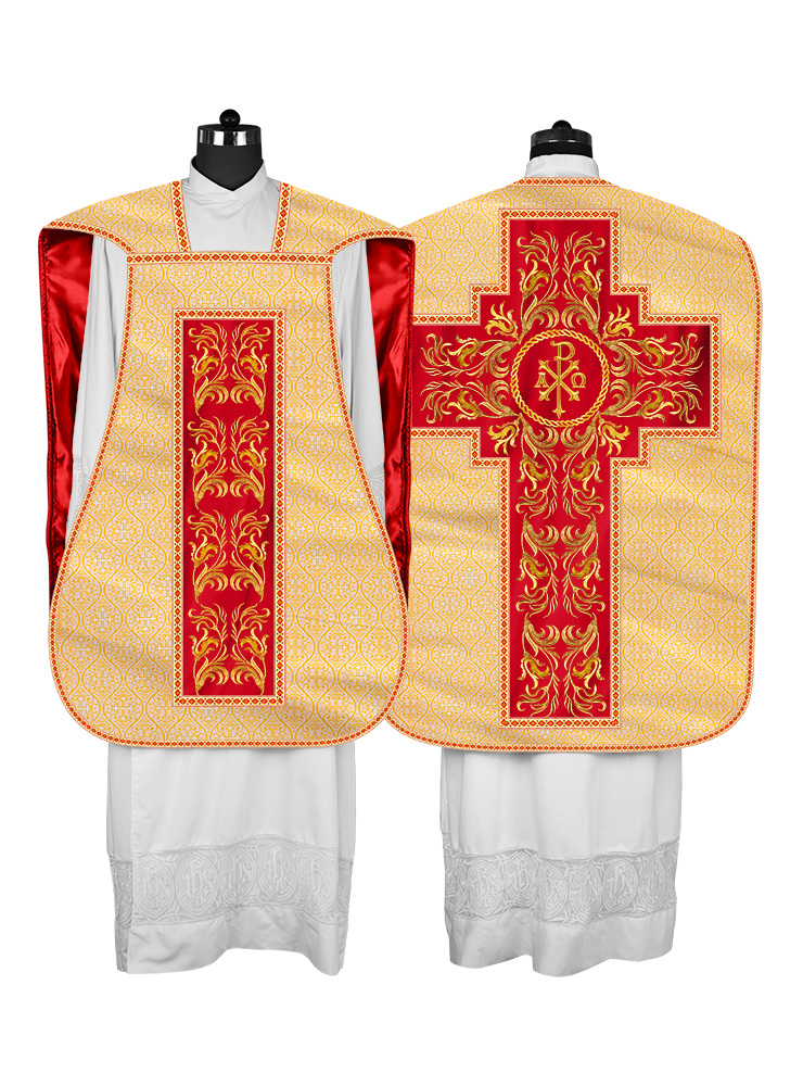 Roman Chasuble Vestment  with Woven Braids and Trims
