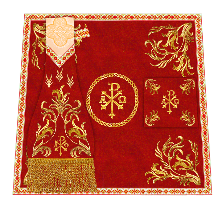 Mass Set Vestment with Embroidered Motif