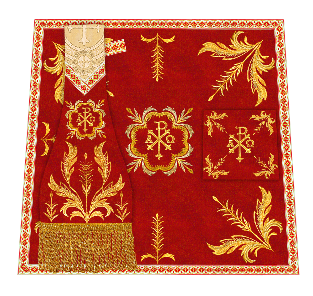 Mass Set Vestment with Embroidery Trims