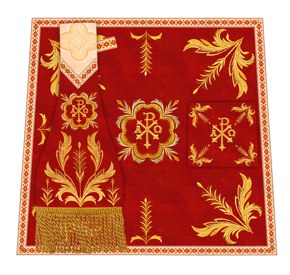 Mass Set Vestment with Embroidery Trims