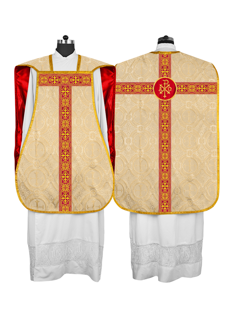 Fiddleback Vestment with Motif and Woven Braided Trims