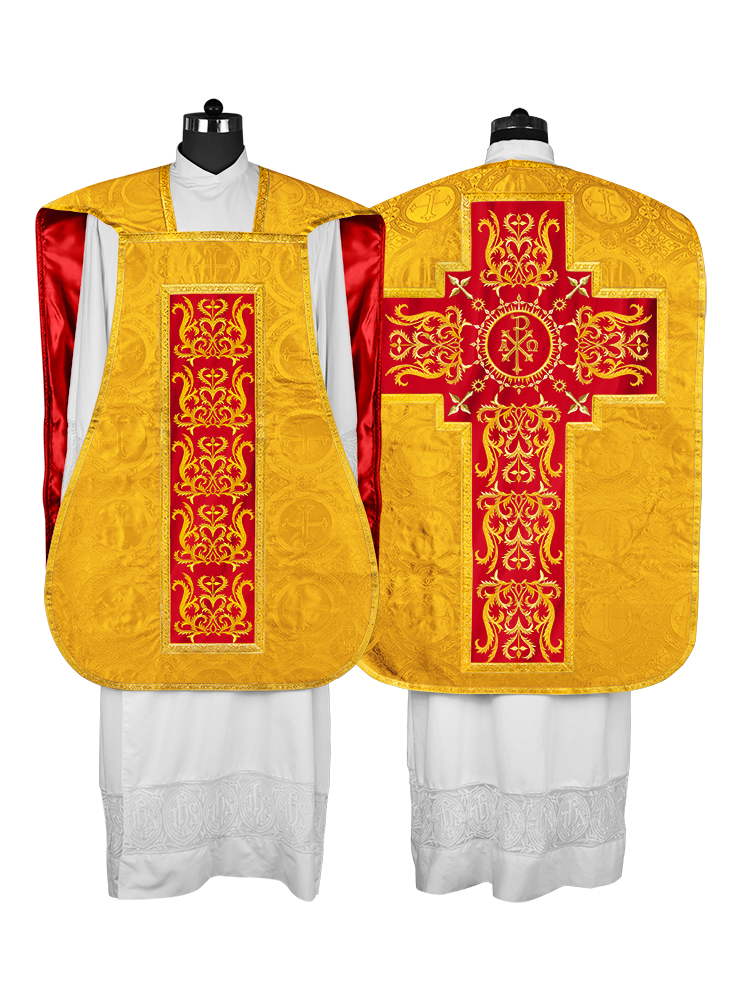 Fiddleback vestment with golden orphrey - Spiritus Collection