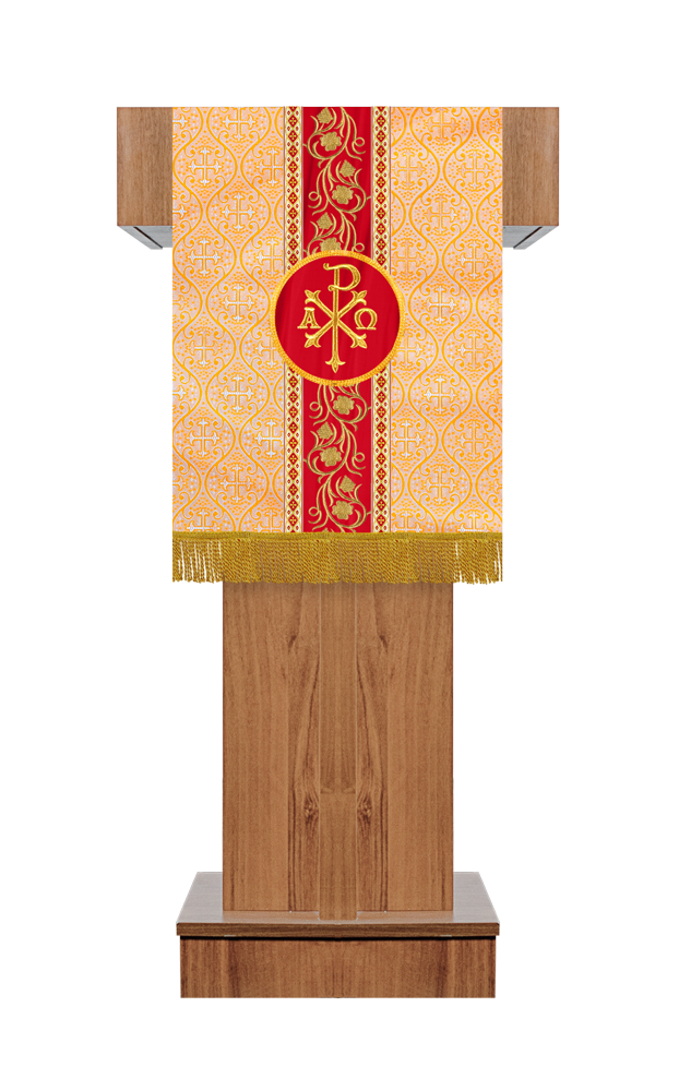 Pulpit/Lectern with Grapes Embroidered Trims and Motif
