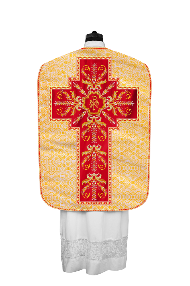 Roman Chasuble Vestment with Detailed Orphrey