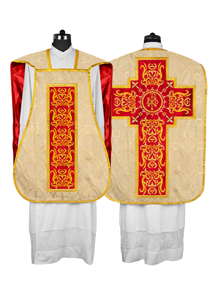 Fiddleback vestment with golden orphrey - Spiritus Collection