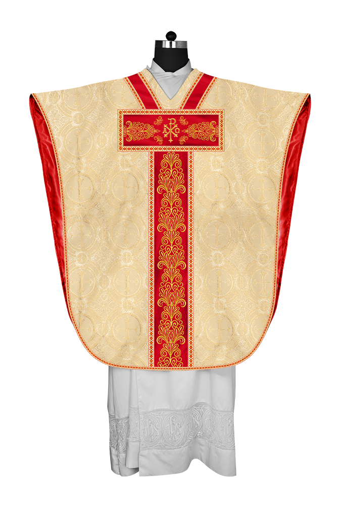 SPIRITUAL BORROMEAN CHASUBLE WITH Y TYPE ORPHREY AND TRIMS