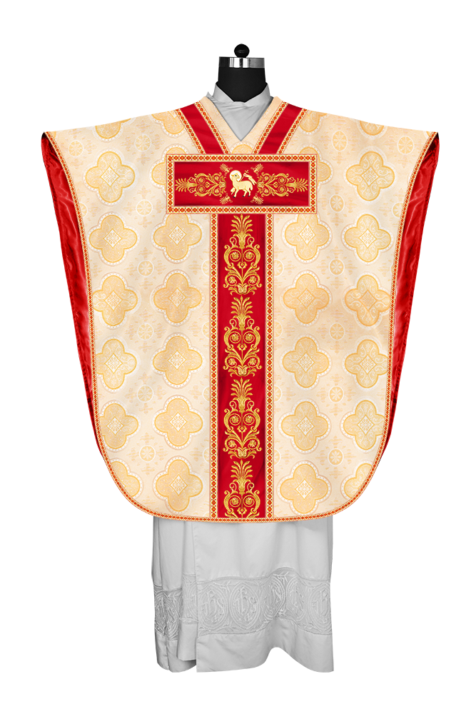 BORROMEAN CHASUBLE VESTMENT WITH DETAILED BRAIDS AND TRIMS