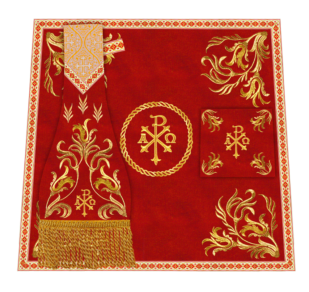 Mass Set Vestment with Embroidered Motif
