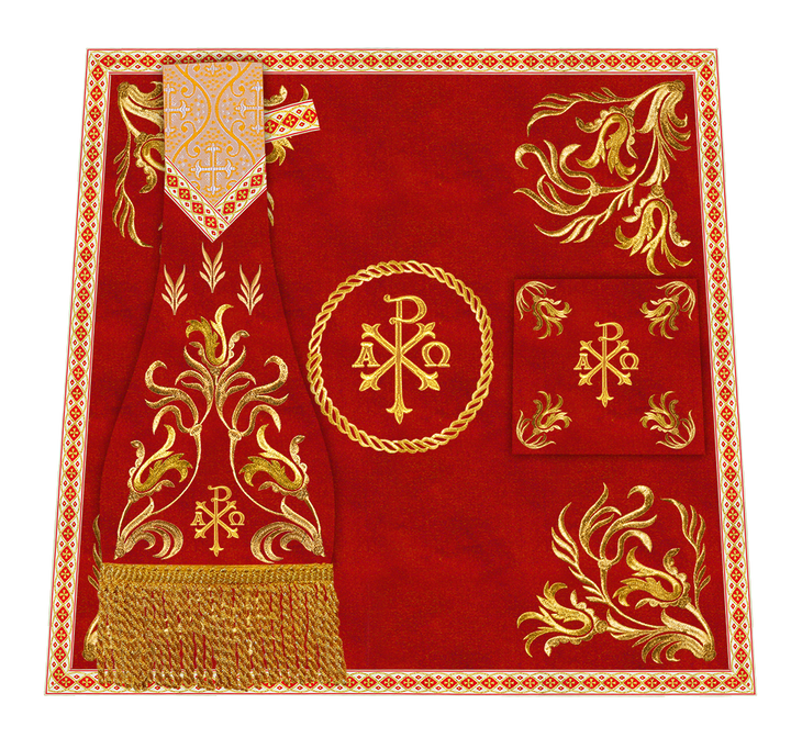 Mass Set Vestment with Embroidered Motif