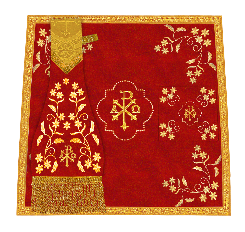 Beautiful mass set with golden embroidery - Floral collection