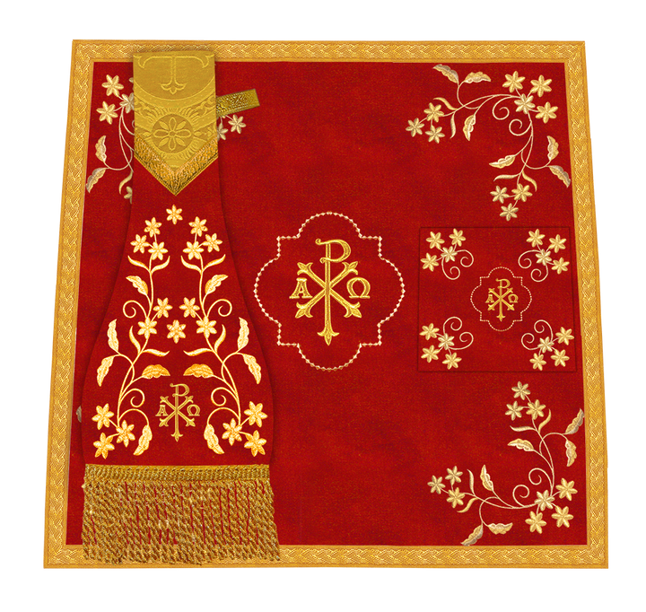 Beautiful mass set with golden embroidery - Floral collection