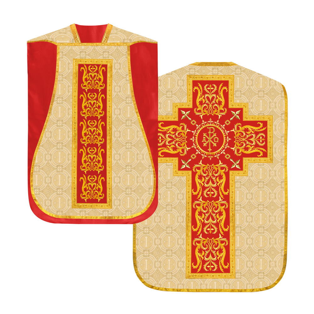 Fiddleback vestment with golden orphrey - Spiritus Collection