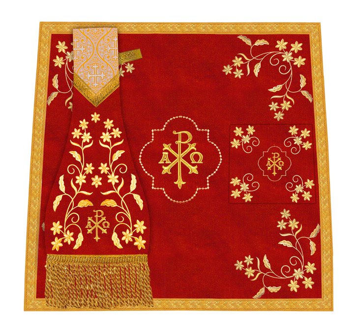 Beautiful mass set with golden embroidery - Floral collection