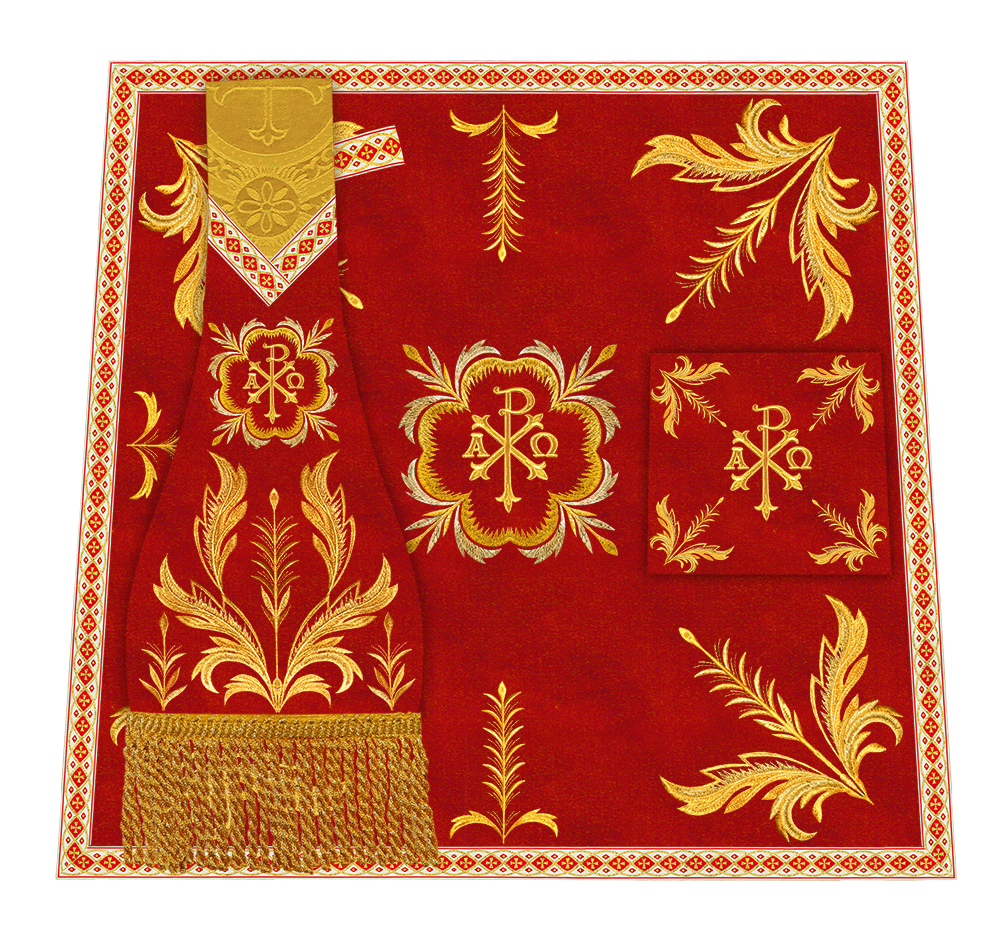Mass Set Vestment with Embroidery Trims
