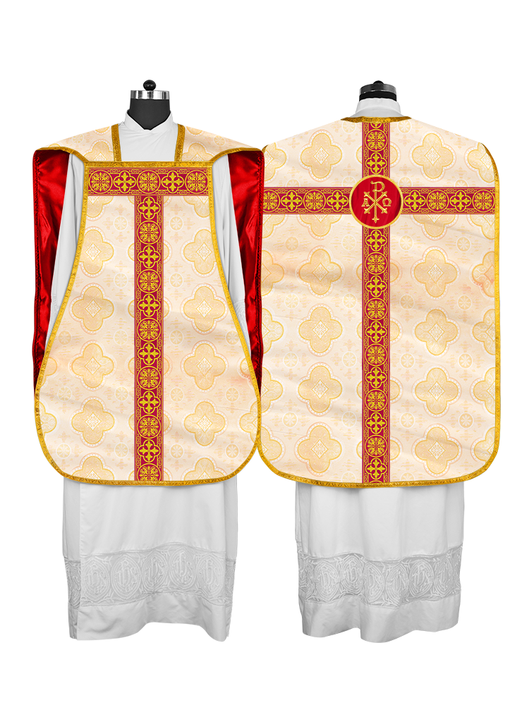 Fiddleback Vestment with Motif and Woven Braided Trims