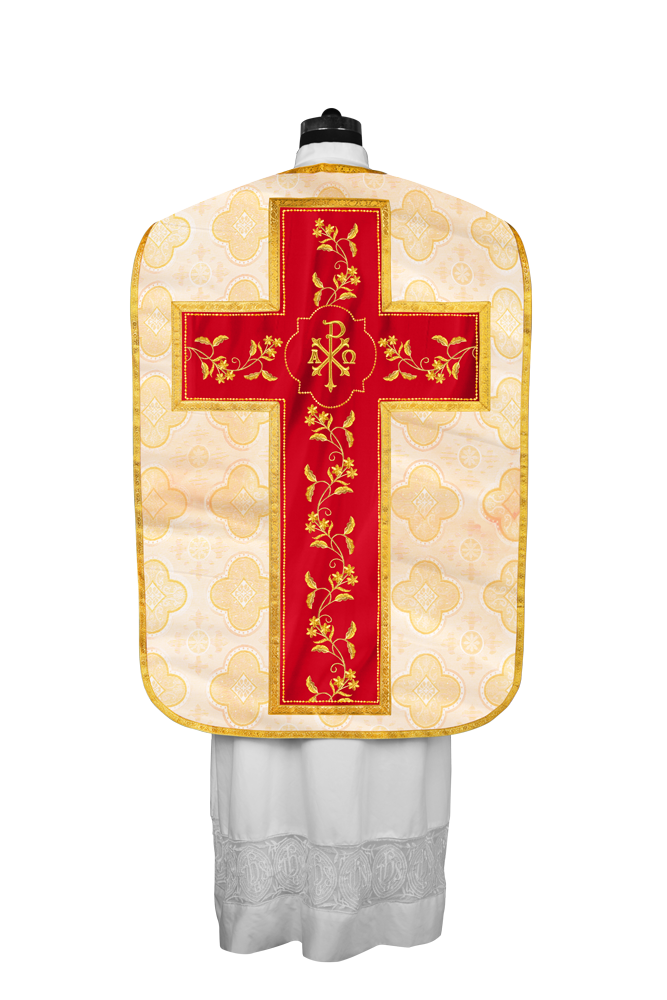 Elegant Roman chasuble vestment - Floral collection
