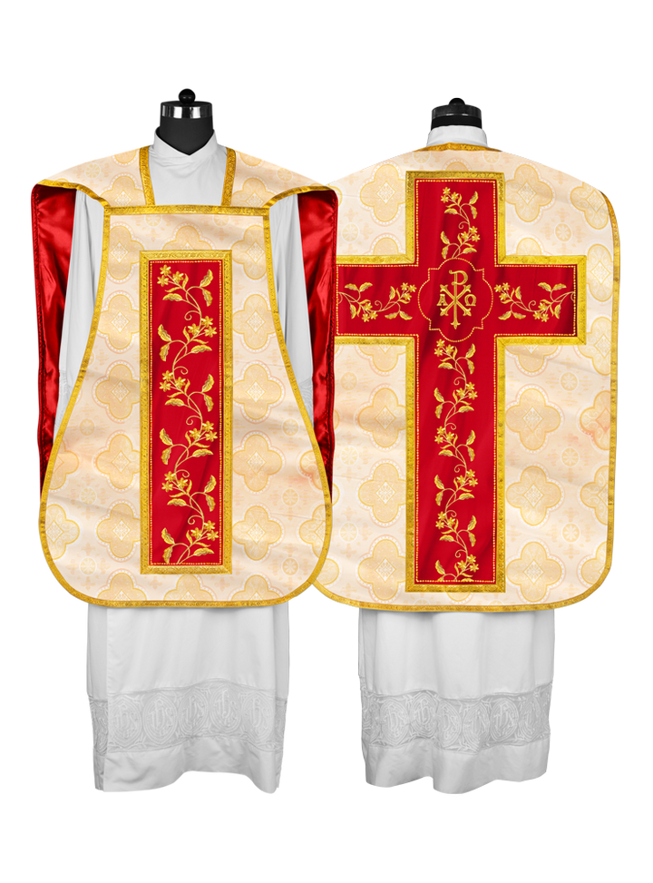 Elegant Roman chasuble vestment - Floral collection
