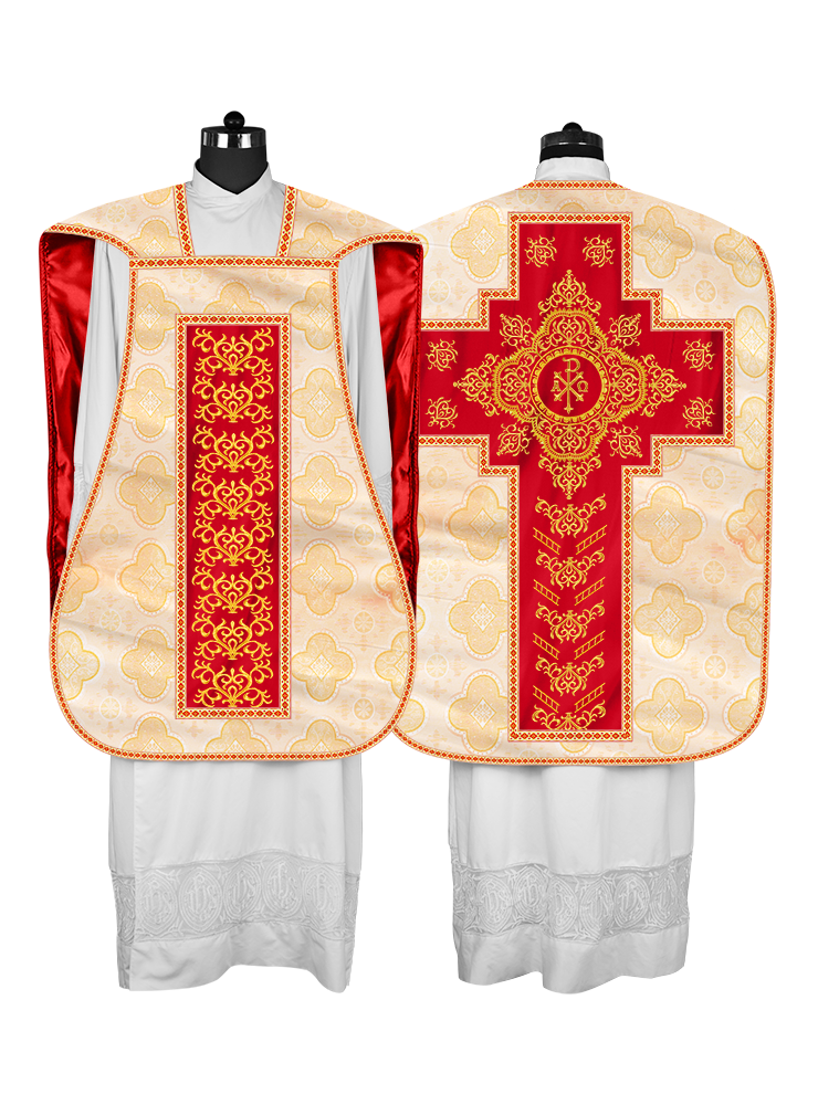 Traditional Fiddleback Vestments with Motifs and Trims
