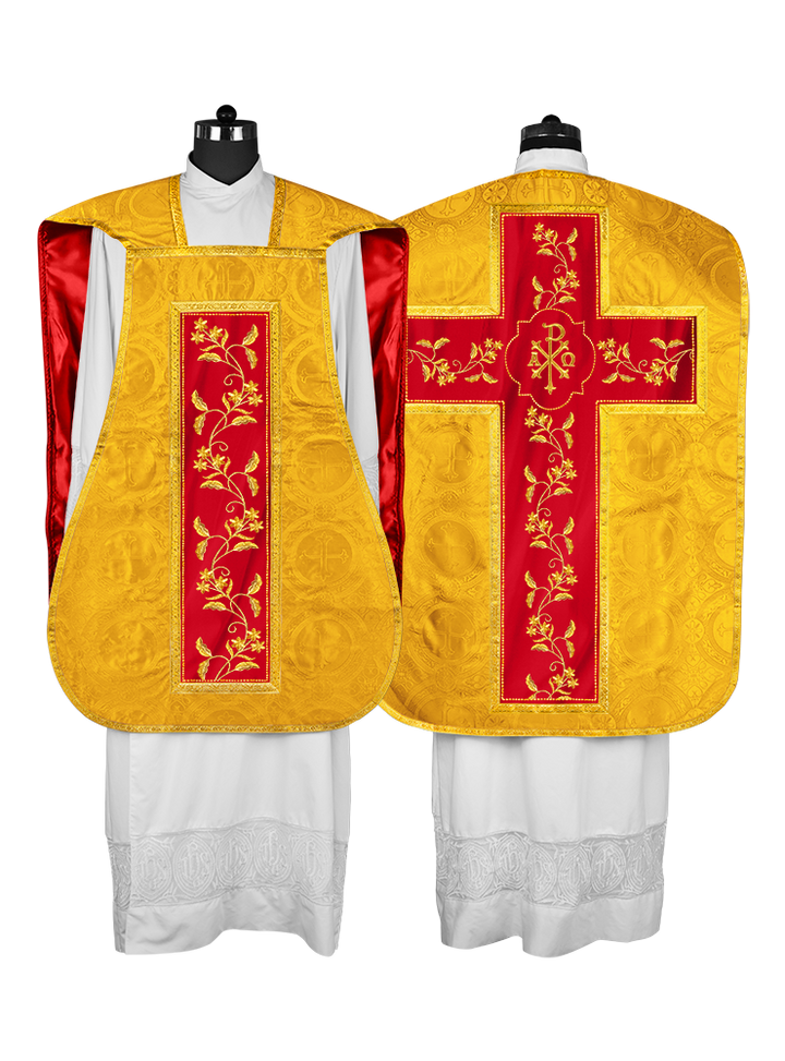 Elegant Roman chasuble vestment - Floral collection