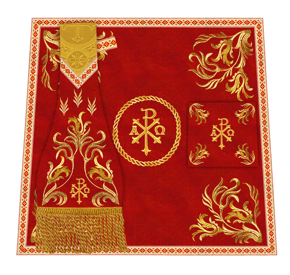 Mass Set Vestment with Embroidered Motif
