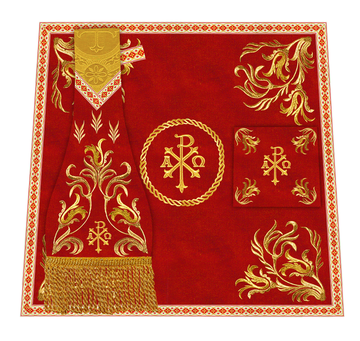 Mass Set Vestment with Embroidered Motif