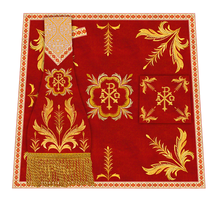 Mass Set Vestment with Embroidery Trims