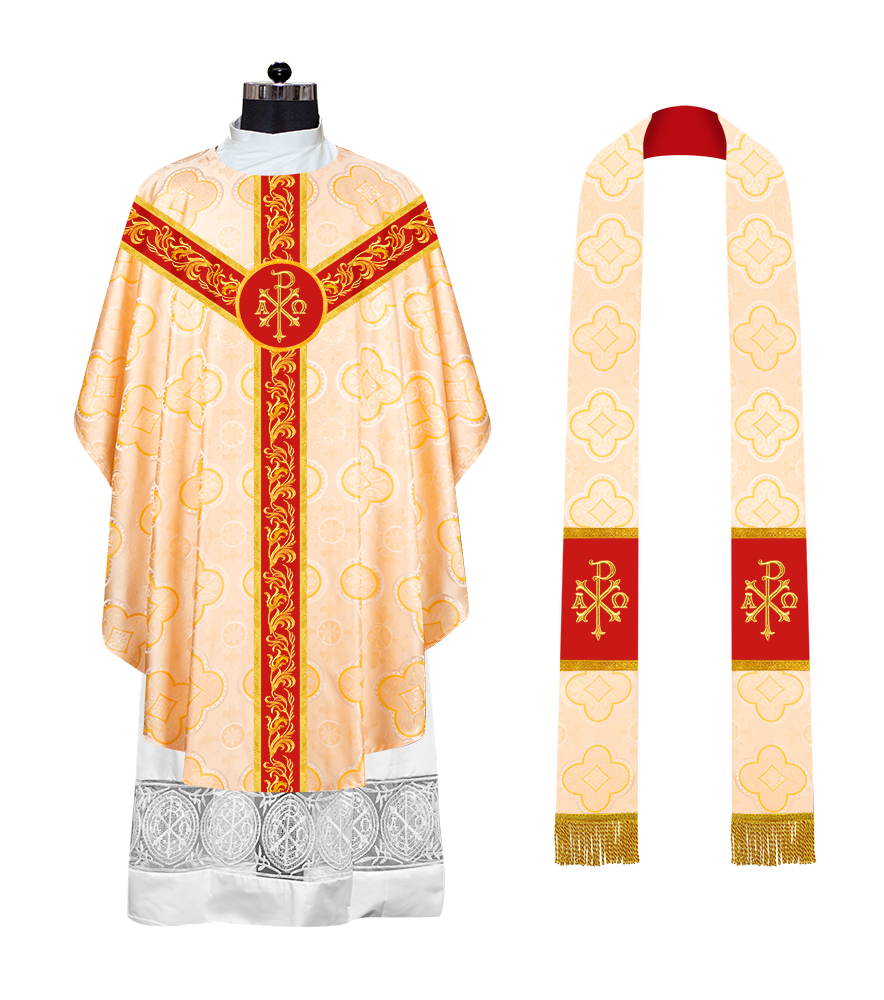 GOTHIC CHASUBLE WITH EMBROIDERED LACE