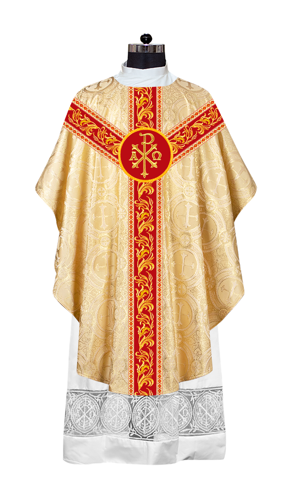 GOTHIC CHASUBLE VESTMENTS WITH ORNATE EMBROIDERY AND TRIMS