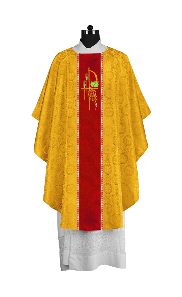Premium Gothic Chasuble Adorned with Embroidered Motif