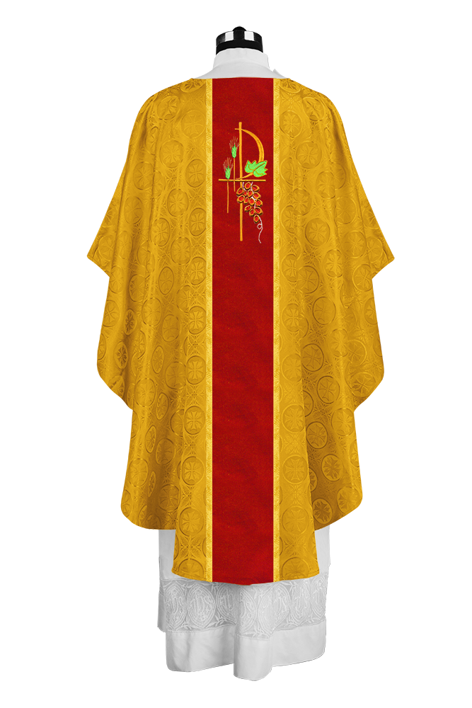 Gothic Chasuble with Elegant Embroidered Liturgical Motif