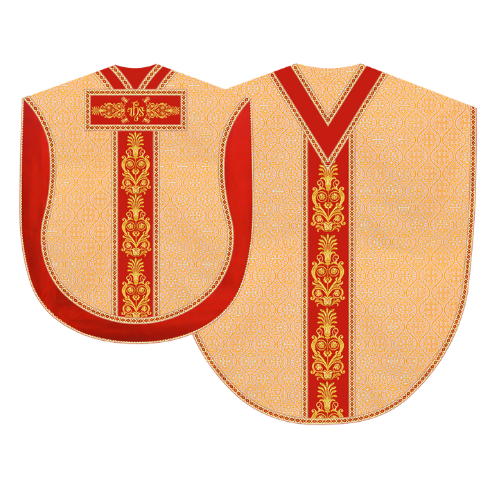 BORROMEAN CHASUBLE VESTMENT WITH DETAILED BRAIDS AND TRIMS