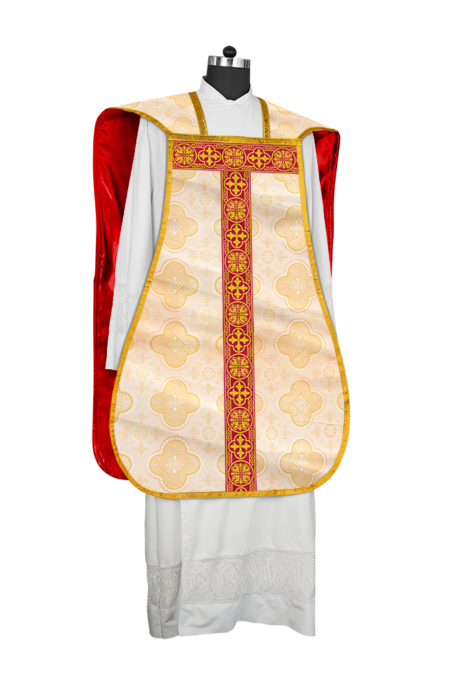 Fiddleback Vestment with Motif and Woven Braided Trims
