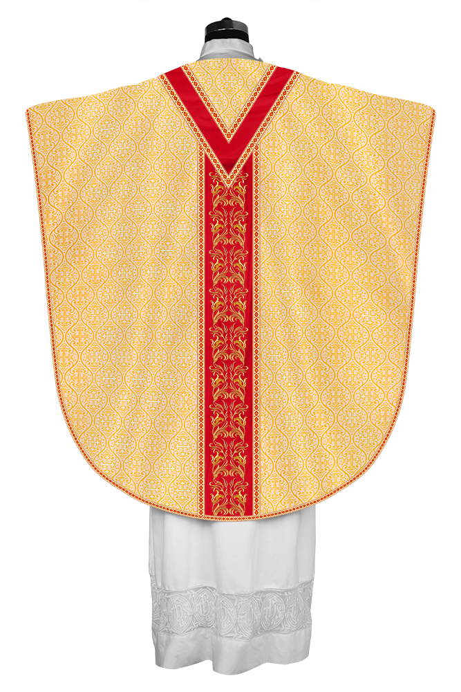 LITURGICAL BORROMEAN CHASUBLE WITH DETAILED EMBROIDERY AND TRIMS