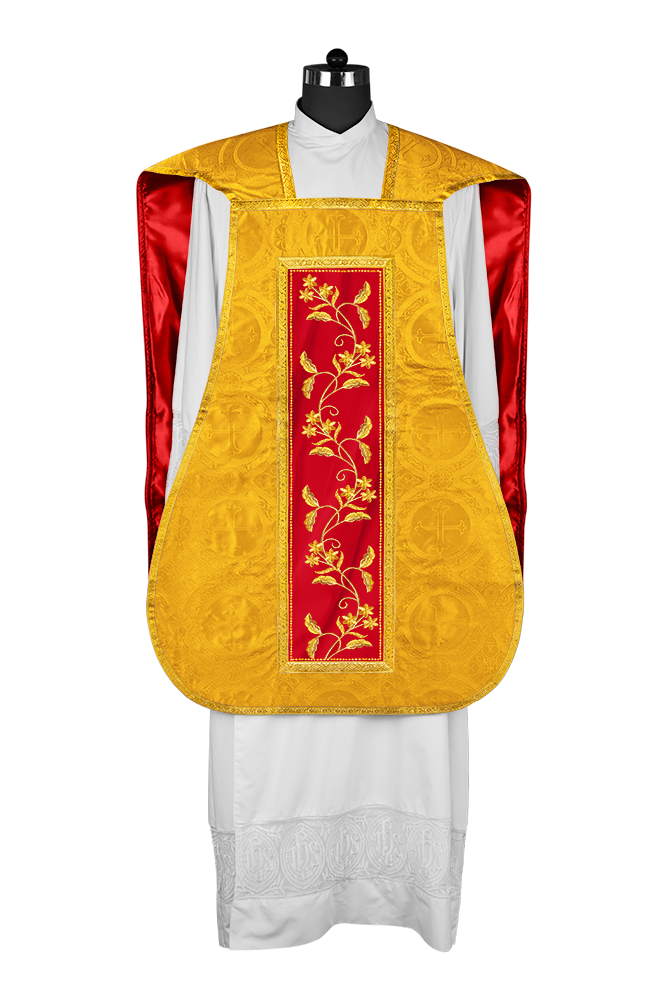 Elegant Roman chasuble vestment - Floral collection