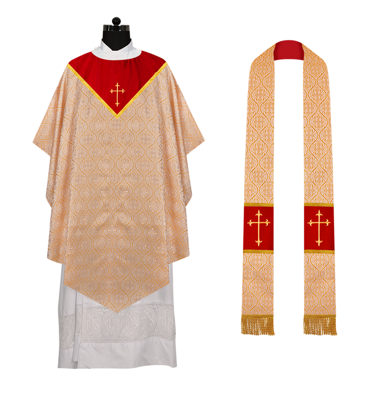 Pugin Chasuble with Adorned Orphrey