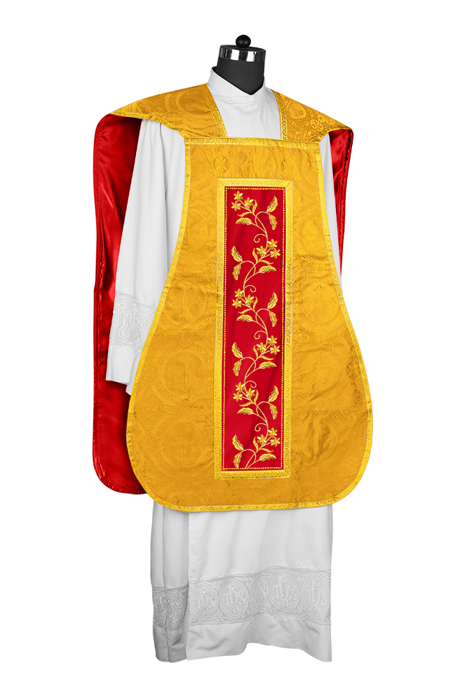 Elegant Roman chasuble vestment - Floral collection