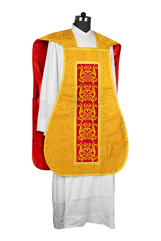Fiddleback vestment with golden orphrey - Spiritus Collection